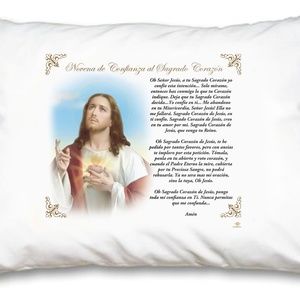 Sacred Heart of Jesus Pillow Case - Spanish Prayer